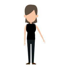 character woman female standing cartoon gesture image vector illustration