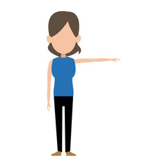 character woman female standing cartoon gesture image vector illustration