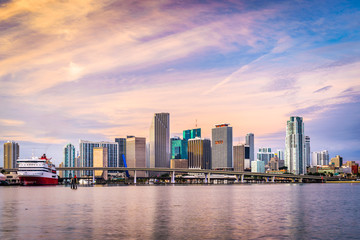 Fototapeta na wymiar Miami, Florida, USA Skyline.