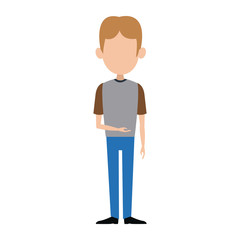 man male cartoon faceless standing gesture image vector illustration