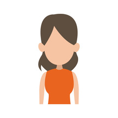 portrait woman avatar casual faceless image vector illustration