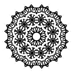 Vector element for coloring book. Black and white mandala