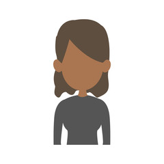 portrait woman avatar casual faceless image vector illustration