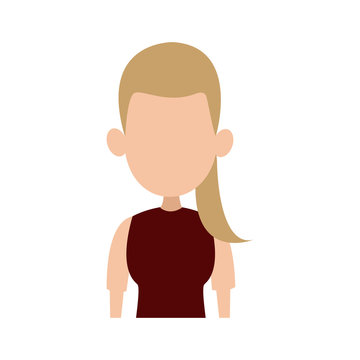 portrait woman avatar casual faceless image vector illustration