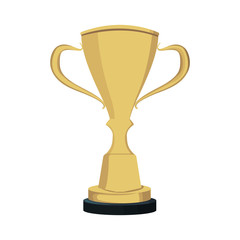 trophy award prize champion competition icon vector illustration