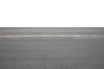 Fototapeta premium Asphalt background texture with some fine grain with road line on white