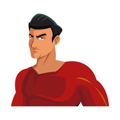 superhero cartoon suit disguise power style vector illustration