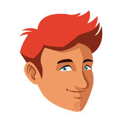 looking man face in a cartoon comic book style vector illustration