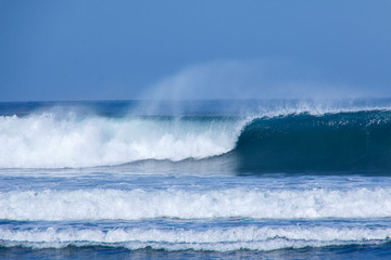 Wave breaking in the sea with foam