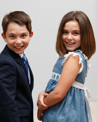 Couple of young brothers in a portrait session