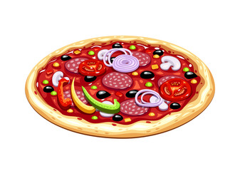 Pizza. Italian traditional food. Isolated white background.