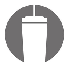 plastic cup with straw icon vector illustration design