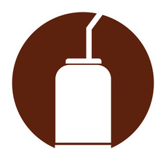 Canned drink with straw vector illustration design