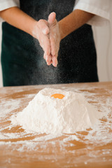 Chef preparing dough - cooking process