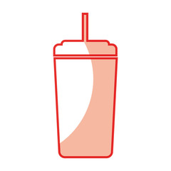 plastic cup with straw icon vector illustration design