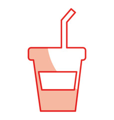plastic cup with straw icon vector illustration design