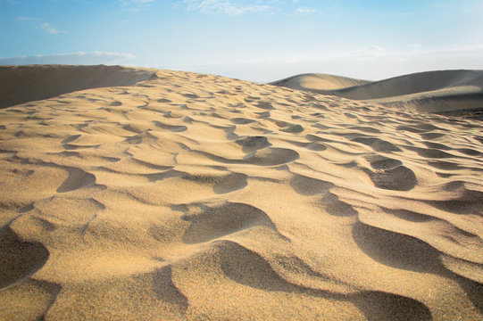 Footprints on sand dunes