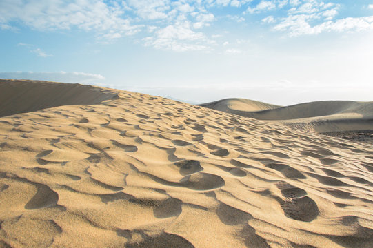 Footprints on sand dunes