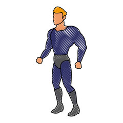 superhero cartoon suit disguise power style vector illustration