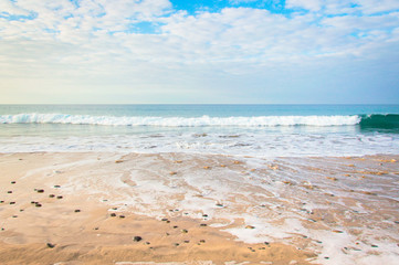 Fototapeta na wymiar Ocean wave on sandy beach and tropical sea
