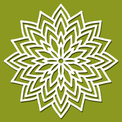 Vector Stencil Flower. Template for interior design, layouts wedding invitations, gritting cards, envelopes