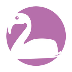 exotic flamingo silhouette icon vector illustration design