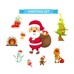 Christmas set vector illustration