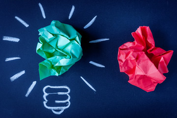 concept idea inspiration on dark background top view