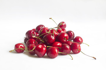 Obraz na płótnie Canvas cherries on white background