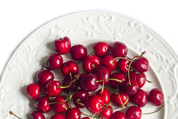 cherries on white background