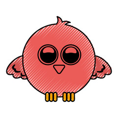 cute bird expression comic vector illustration design