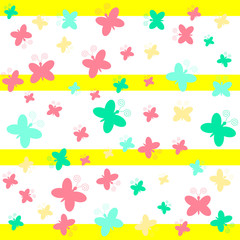 Color butterflies isolated on color background