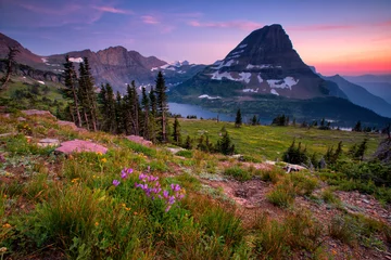 Selbstklebende Fototapeten Gletscher Hidden Lake Trail, Glacier National Park, Montana, USA  © Bill45