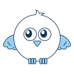 cute bird expression comic vector illustration design