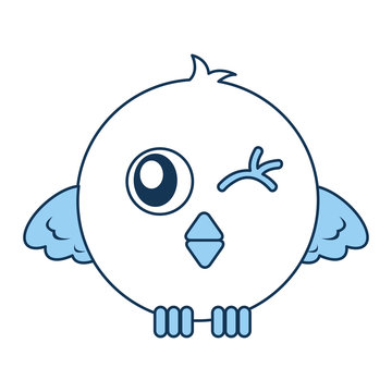 cute bird expression comic vector illustration design