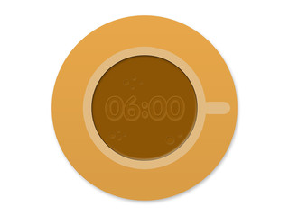 Figures 6 o'clock on morning coffee cup