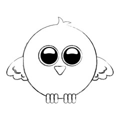 cute bird expression comic vector illustration design