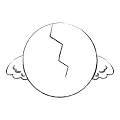 cute little chick in the shell vector illustration design