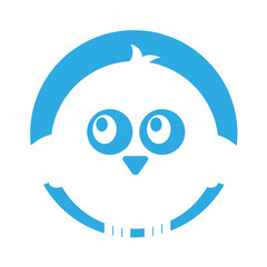 cute bird expression comic vector illustration design