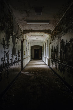 Abandoned and Grim Hallway in Old Hospital - New York