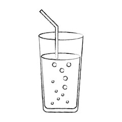 cup glass with straw icon vector illustration design