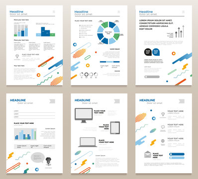 Presentation booklets - vector template a4 pages set
