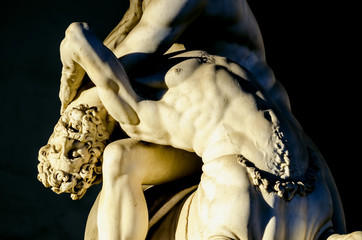 Detail of Hercules fighting with centaur Nessus
