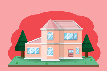 house building design.vector and illustration