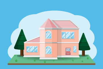 house building design.vector and illustration