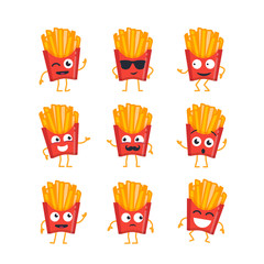 French Fries - vector set of mascot illustrations.