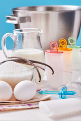 Plastic ice cream lolly form molds, ingredients for cooking