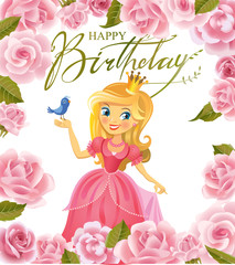 Happy Birthday, Princess, greeting card. 