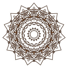 Colorful mandala on the white background.