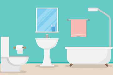 interior modern bathroom design.vector and illustration